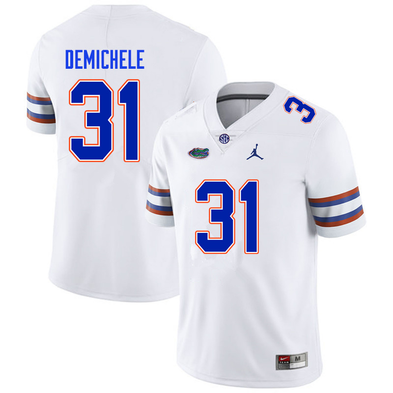 Men #31 Chase DeMichele Florida Gators College Football Jerseys Sale-White
